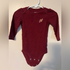 Carters long sleeve onesie 12 months girl maroon